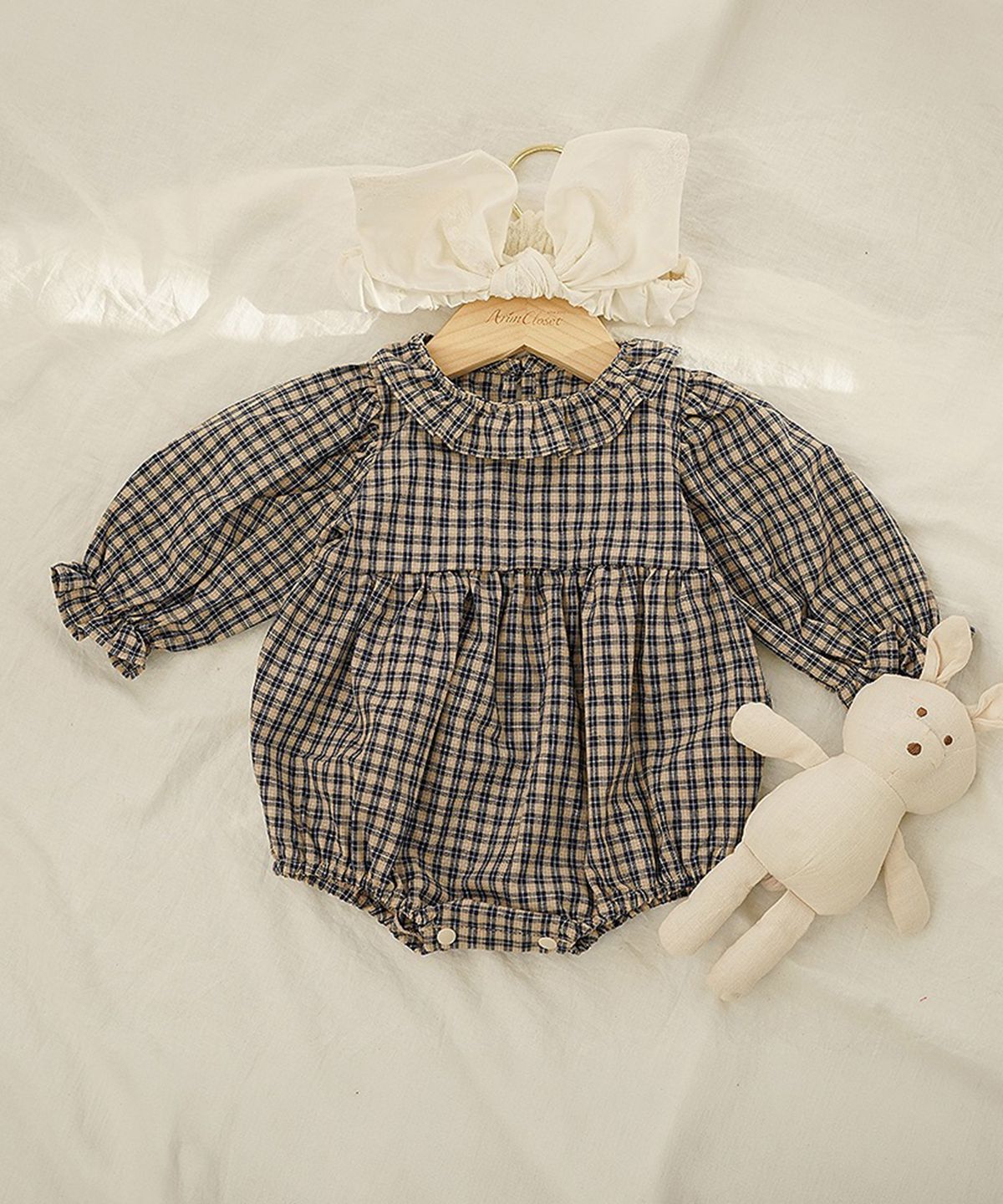 아림클로젯(ARIMCLOSET) 오늘은 감성 퐁당 우리 아가 - 아기 체크 바디슈트