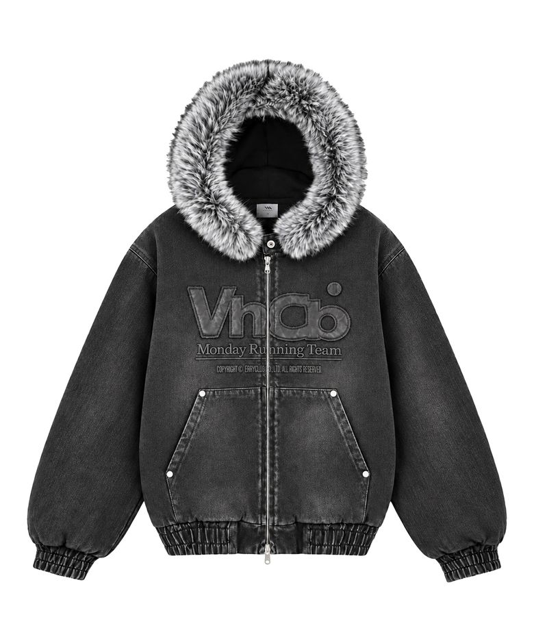 VHCB 데님 퍼 후드집업