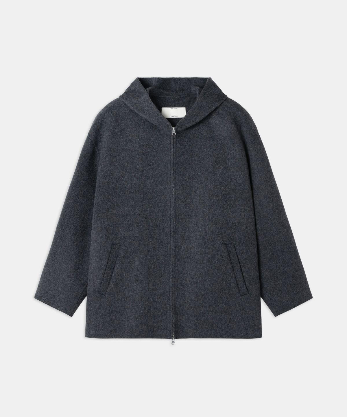 디앤드퀘스천(THEENDQUESTION) Wool hood handmade coat / DARK GRAY
