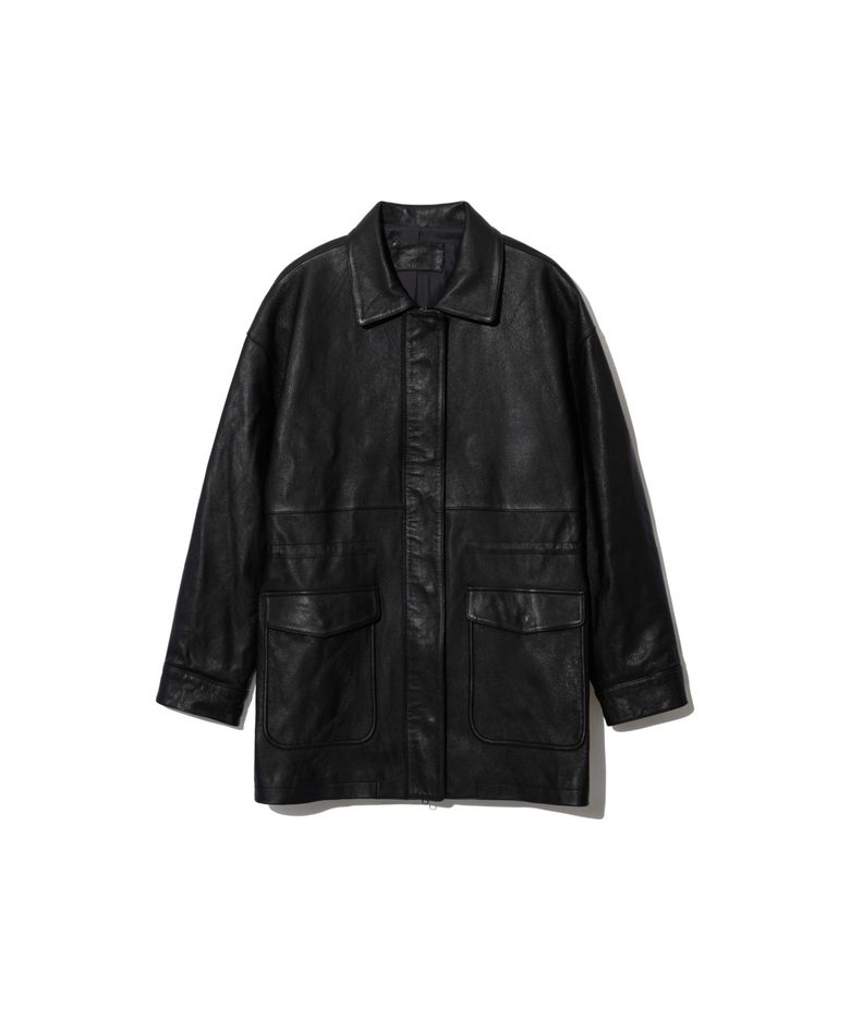 Goat Leather Coat (Black)