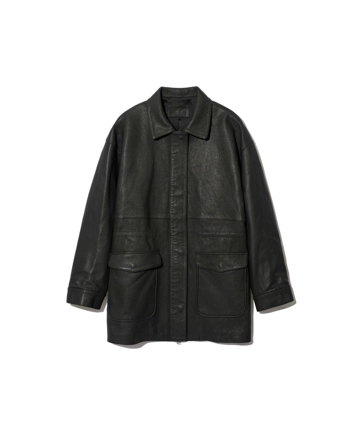 앤드로스(ANDROS) Goat Leather Coat (Charcoal Brown)