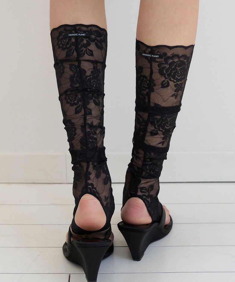 rose lace leg warmer (2colors)