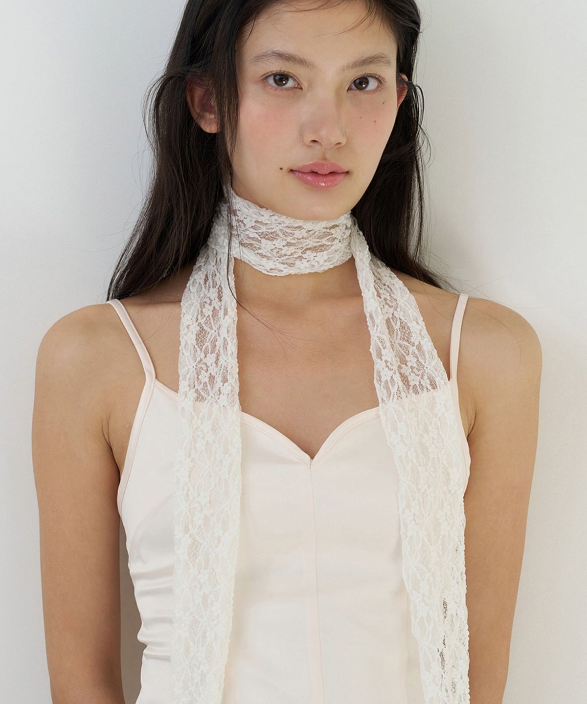 판타스틱 플래닛(FANTASTIC PLANET) floral lace slim scarf (2colors)