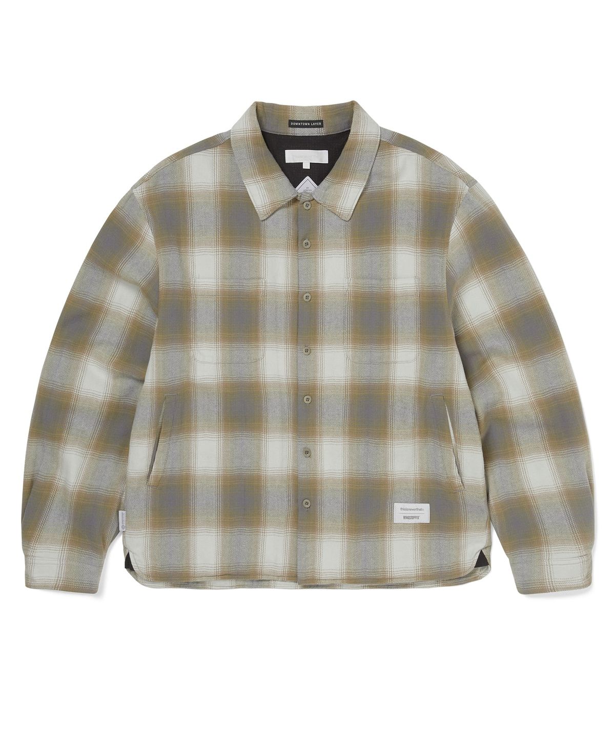디스이즈네버댓(THISISNEVERTHAT) GORE-TEX WINDSTOPPER Plaid Shirt Warm Grey
