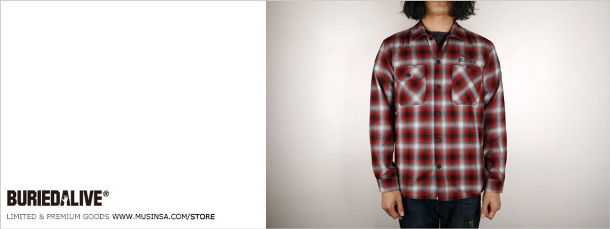 베리드얼라이브(BURIED ALIVE) Plaid Shirts Red