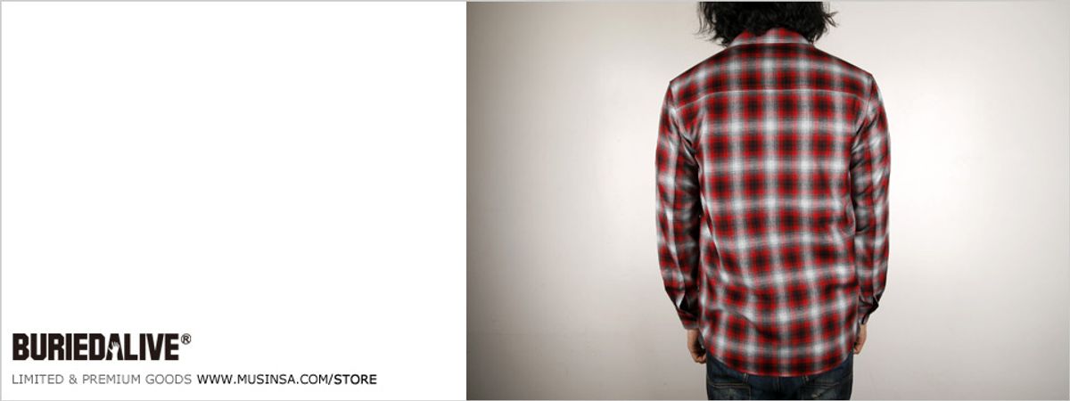 베리드얼라이브(BURIED ALIVE) Plaid Shirts Red