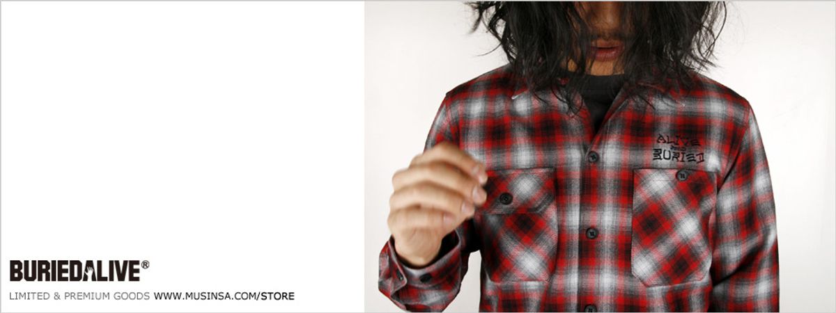 베리드얼라이브(BURIED ALIVE) Plaid Shirts Red