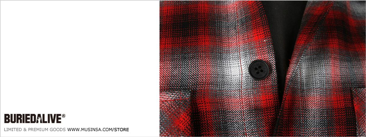베리드얼라이브(BURIED ALIVE) Plaid Shirts Red
