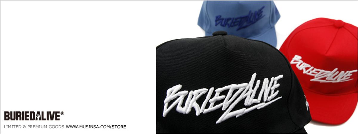 베리드얼라이브(BURIED ALIVE) New Logo 5 Panel Cap Black