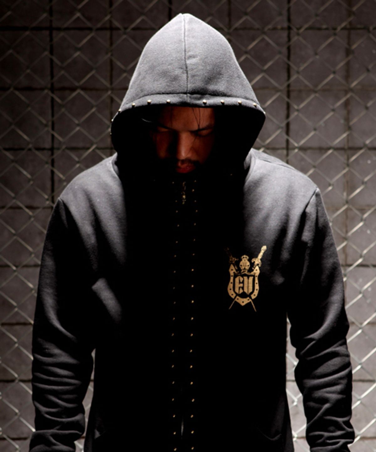 에잇볼륨(EIGHTVOLUME) EV ANTIQUE GOLD STUD HOODZIP