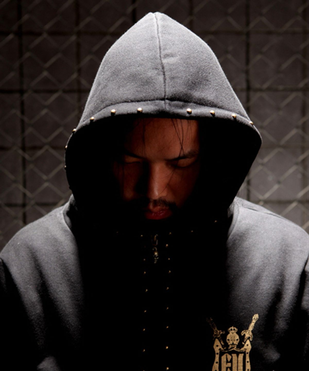 에잇볼륨(EIGHTVOLUME) EV ANTIQUE GOLD STUD HOODZIP