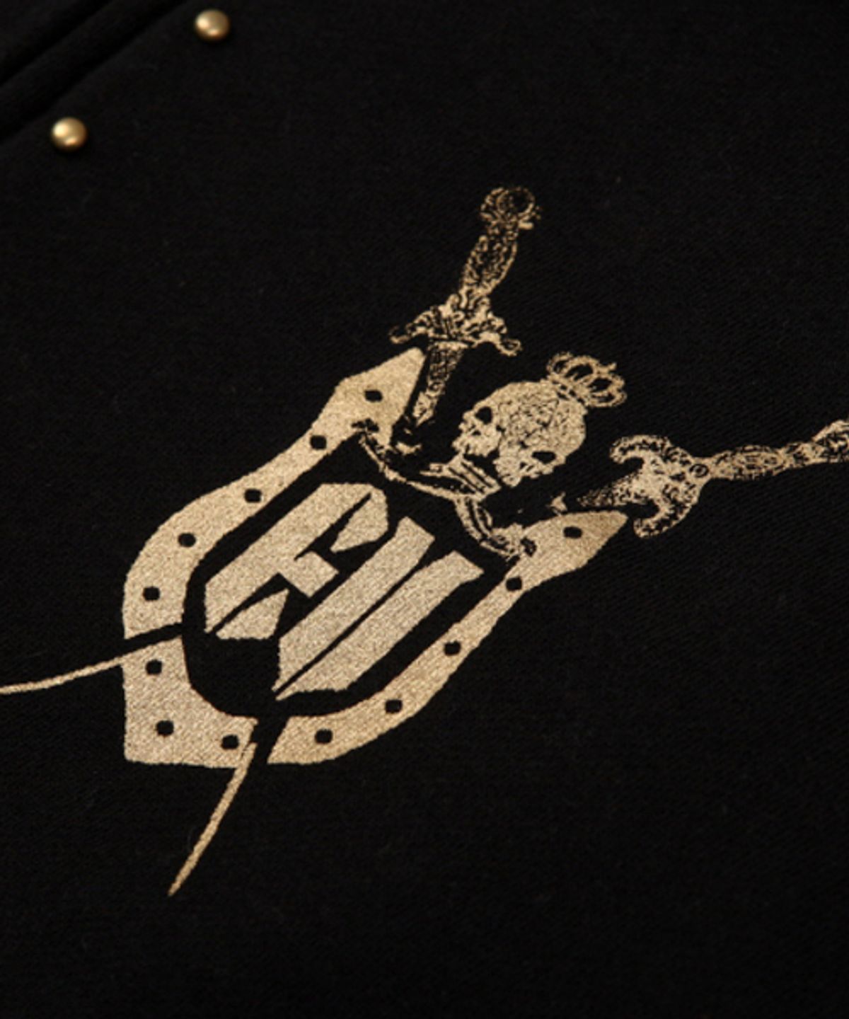 에잇볼륨(EIGHTVOLUME) EV ANTIQUE GOLD STUD HOODZIP