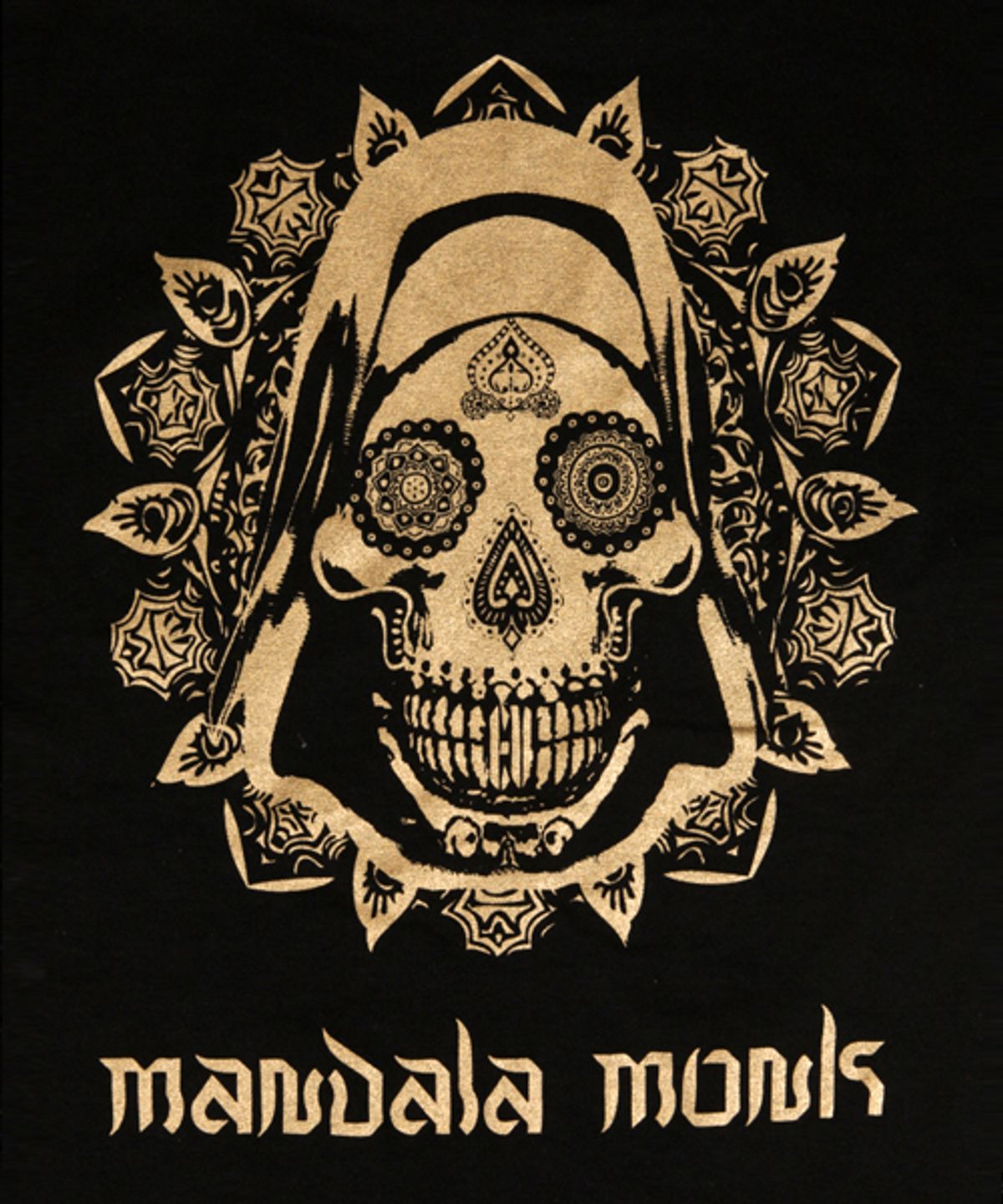 에잇볼륨(EIGHTVOLUME) EV ANTIQUE GOLD STUD HOODZIP(MANDALA MONK)