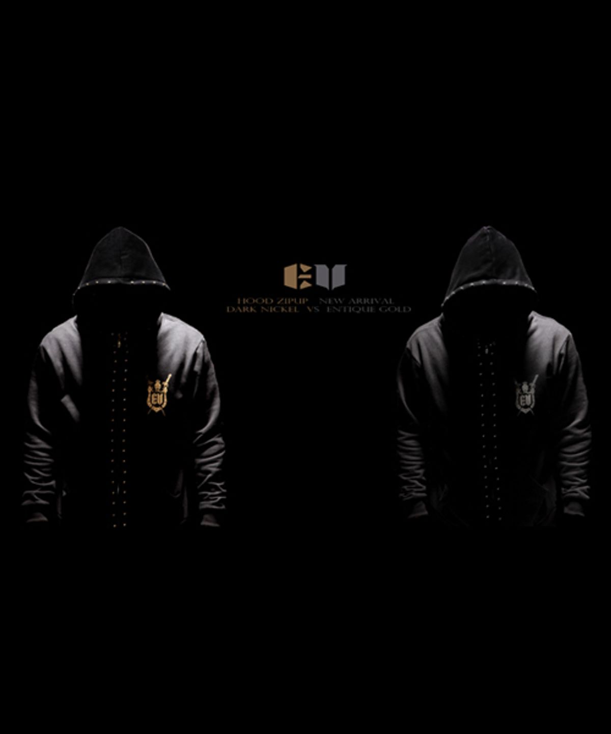 에잇볼륨(EIGHTVOLUME) EV ANTIQUE GOLD STUD HOODZIP(MANDALA MONK)