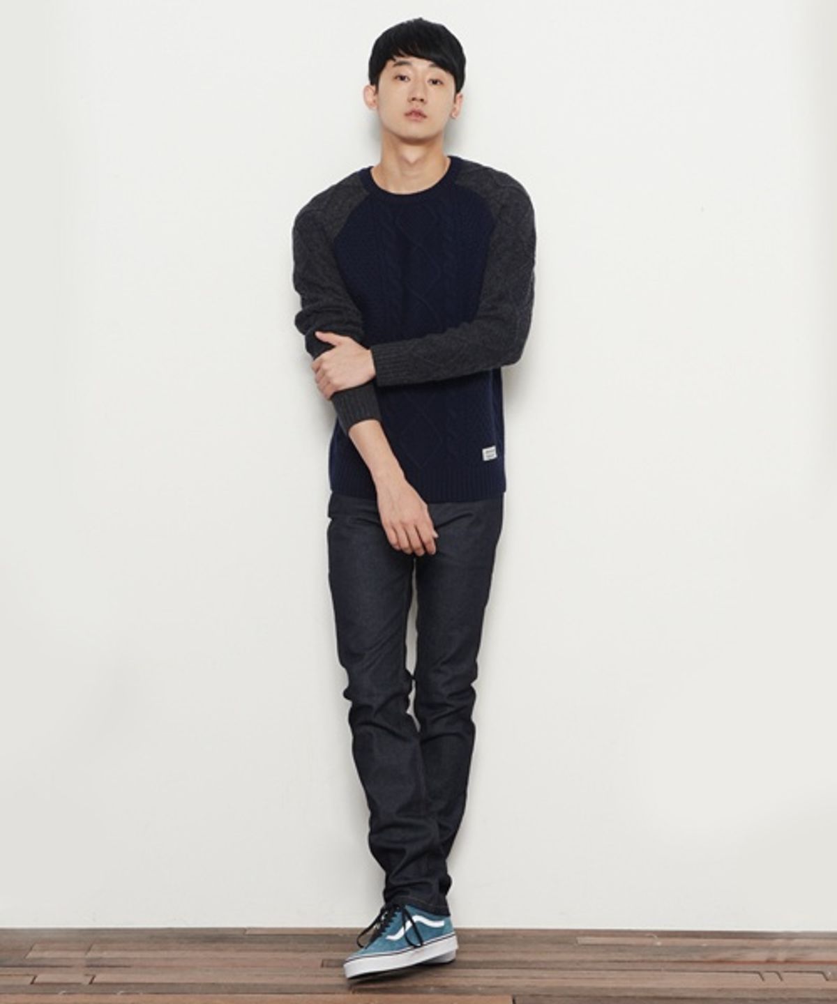 페이퍼리즘(PAPERISM) COOR BOCK FISHERMAN KNIT [NAVY]