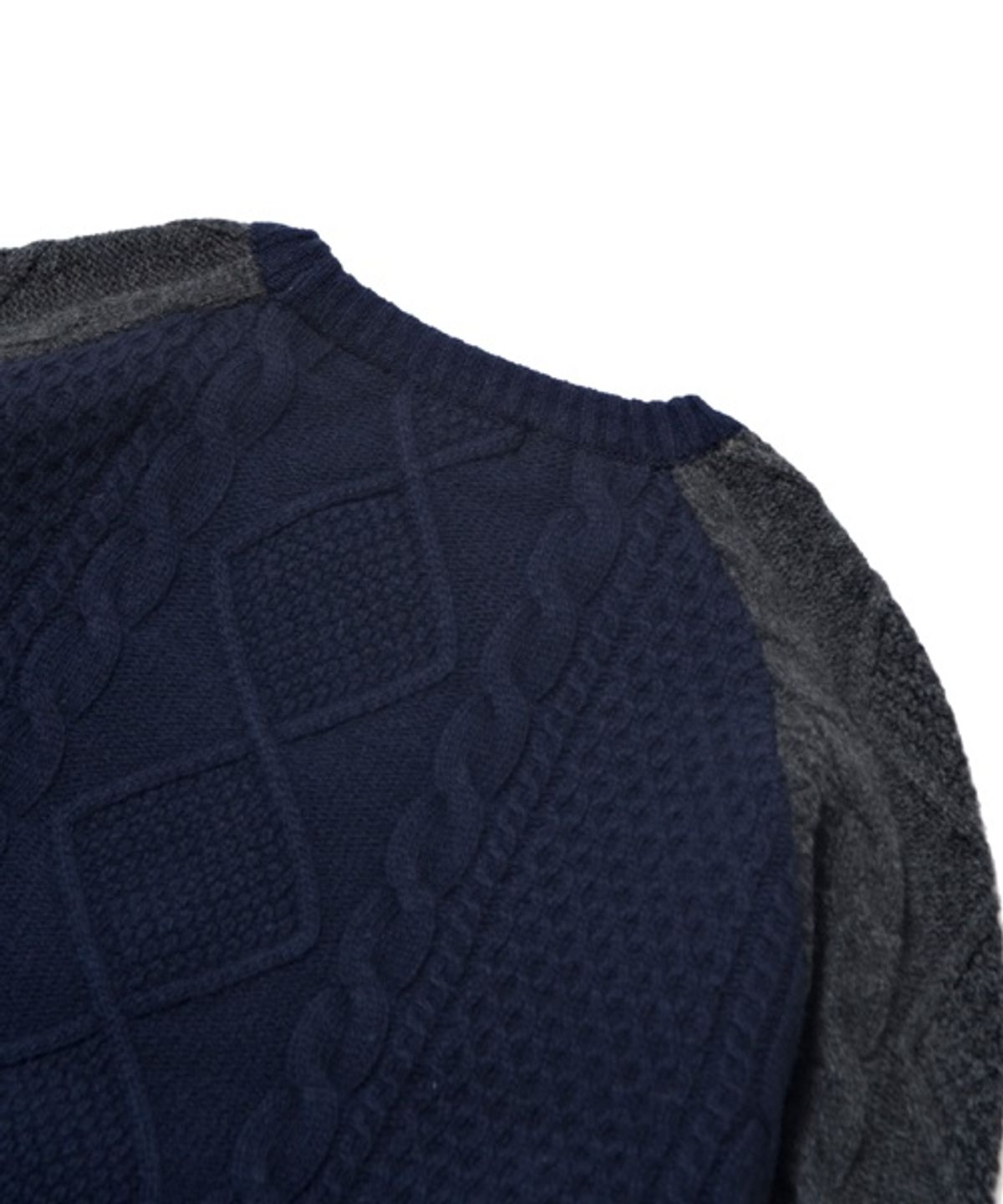페이퍼리즘(PAPERISM) COOR BOCK FISHERMAN KNIT [NAVY]