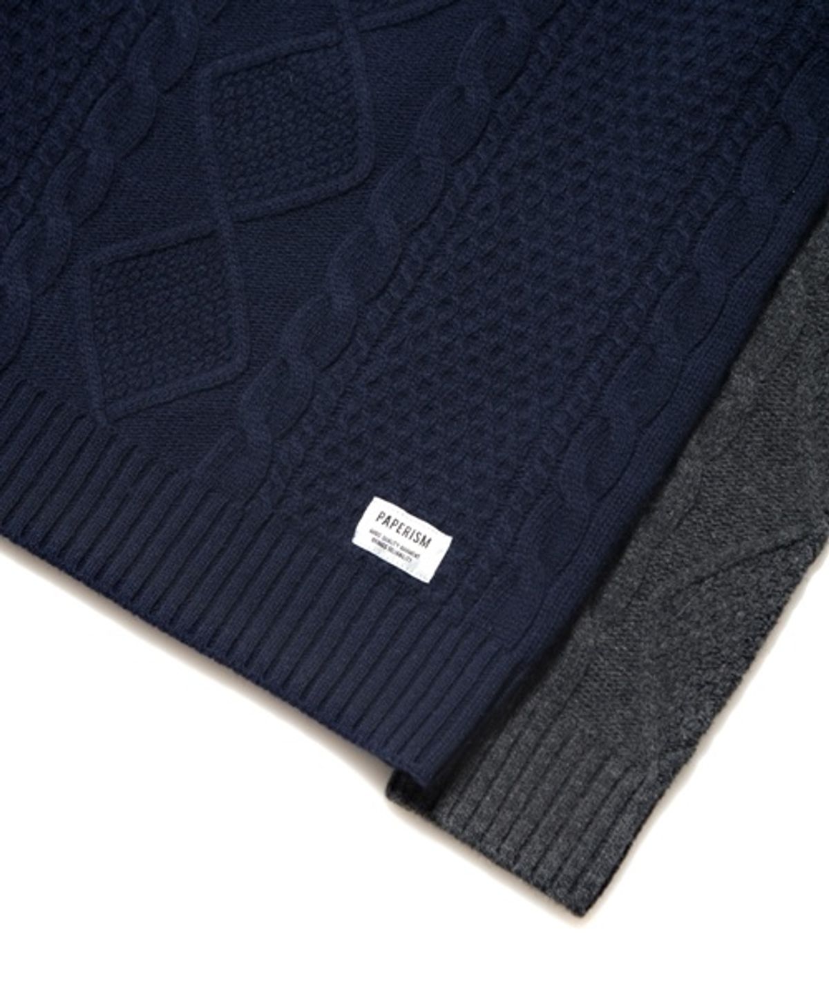 페이퍼리즘(PAPERISM) COOR BOCK FISHERMAN KNIT [NAVY]