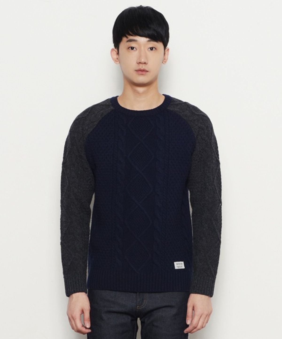 페이퍼리즘(PAPERISM) COOR BOCK FISHERMAN KNIT [NAVY]