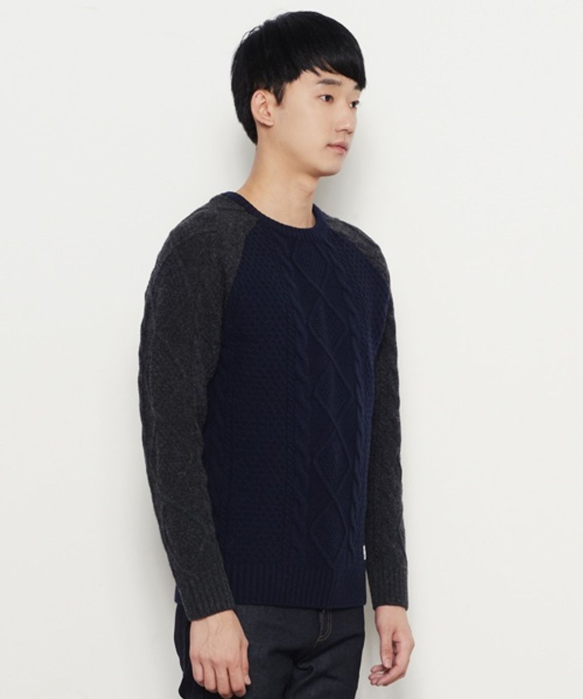 페이퍼리즘(PAPERISM) COOR BOCK FISHERMAN KNIT [NAVY]