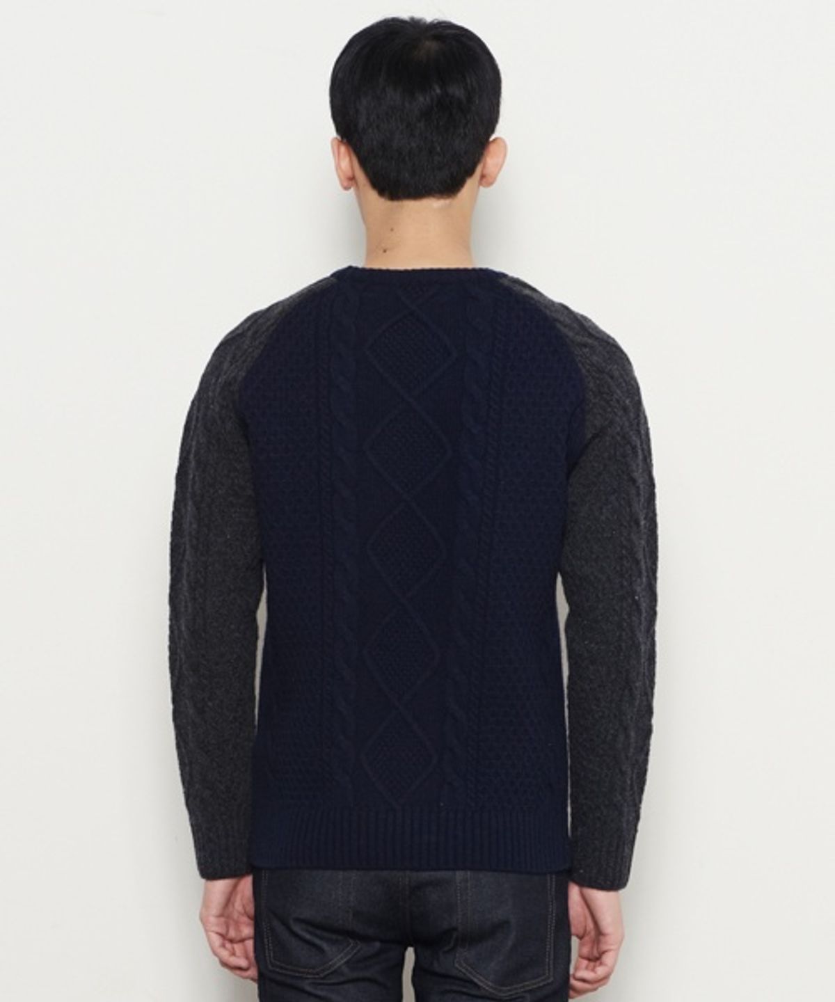 페이퍼리즘(PAPERISM) COOR BOCK FISHERMAN KNIT [NAVY]
