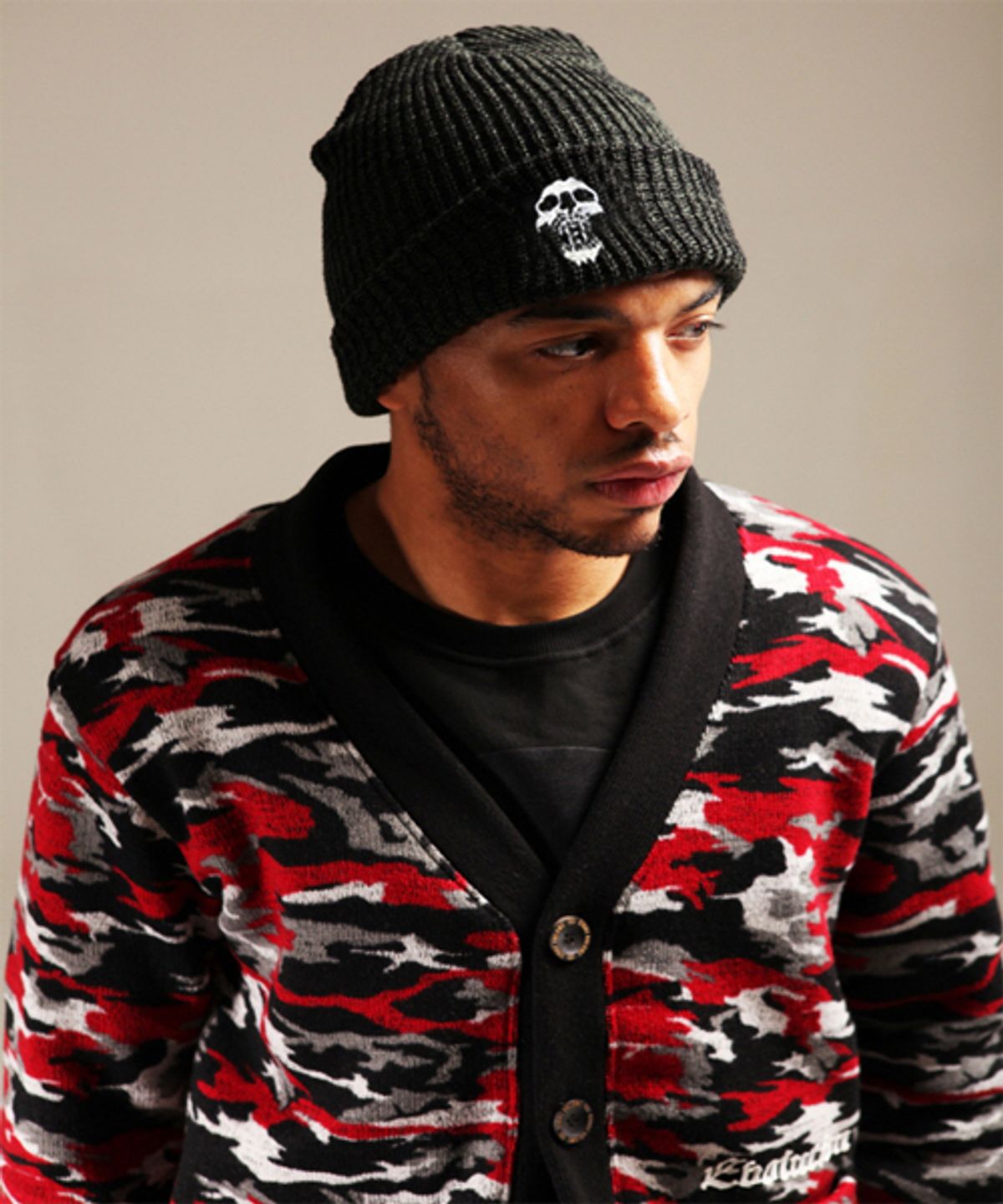 에잇볼륨(EIGHTVOLUME) EV 7g Beanie 3 OLIVE (Skull Limited)