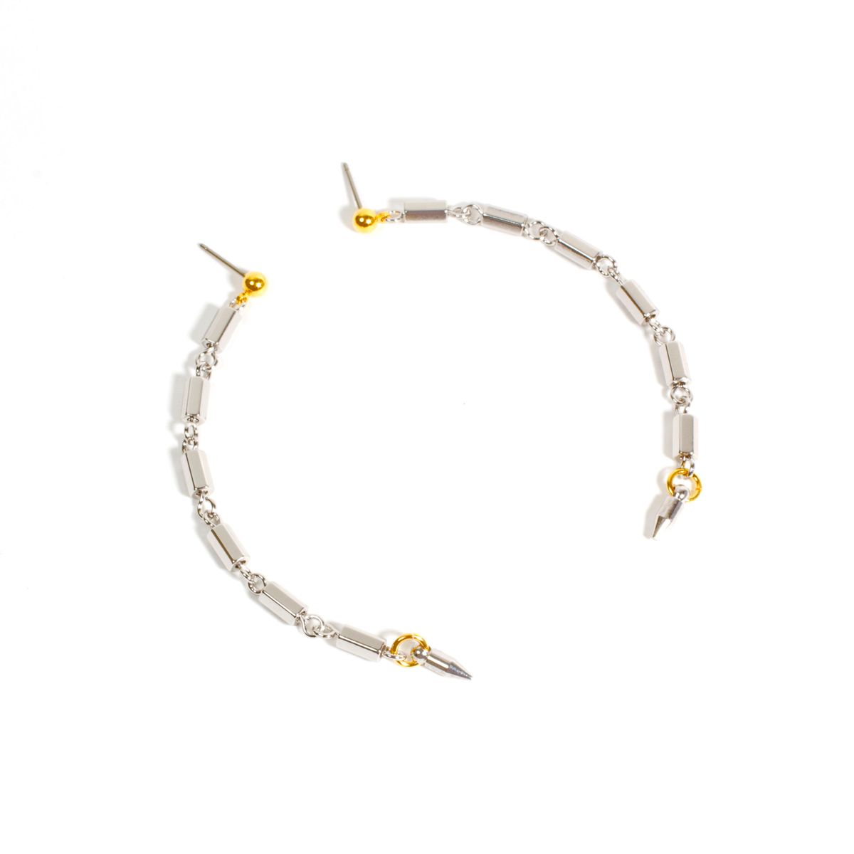 모드곤(MODGONE) [모드곤] Hexagon White Gold Earrings