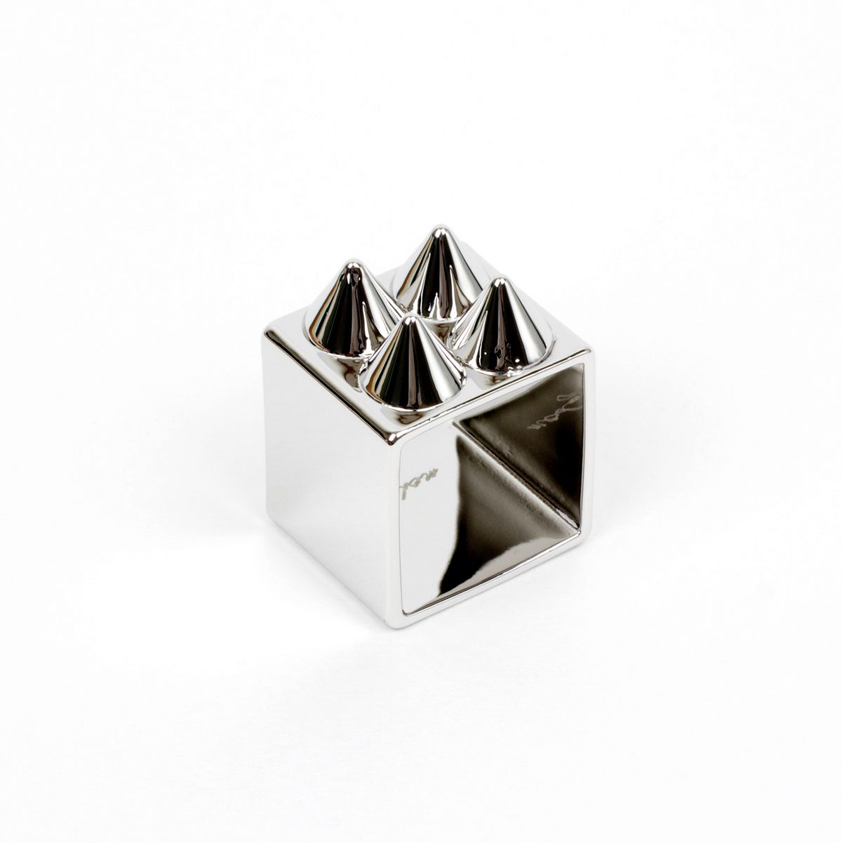 모드곤(MODGONE) [모드곤] 4 Maleficent Cube Ring (White Gold)