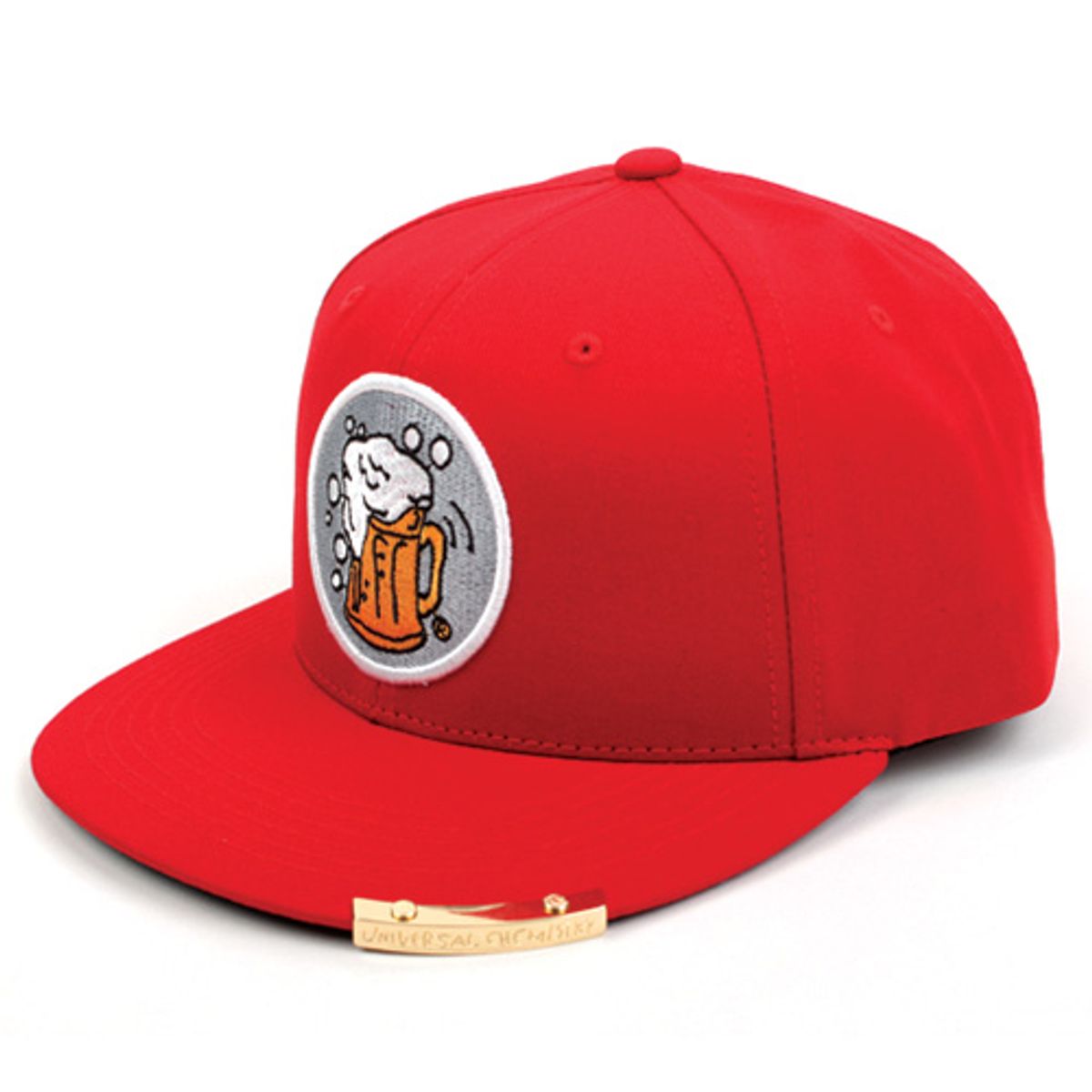 유니버셜 케미스트리(UNIVERSAL CHEMISTRY) BEER OR DIE SNAPBACK CAP(RED/WHITE) 비어스냅백