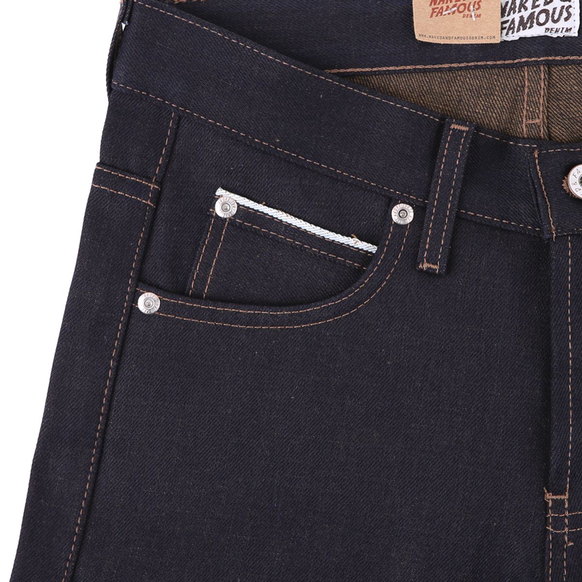 네이키드앤페이머스(NAKED&FAMOUS) SuperSkinnyGuy Natural Indigo x Kakishibu Selvedge