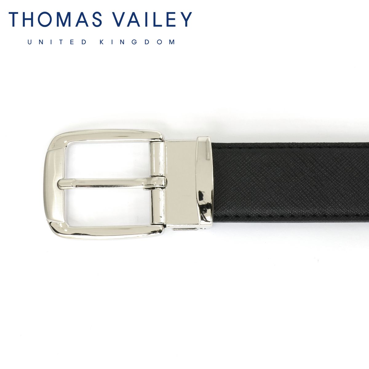 토마스 베일리(THOMAS VAILEY) 정장 비조 수동 소가죽 벨트 - 라운드 블랙