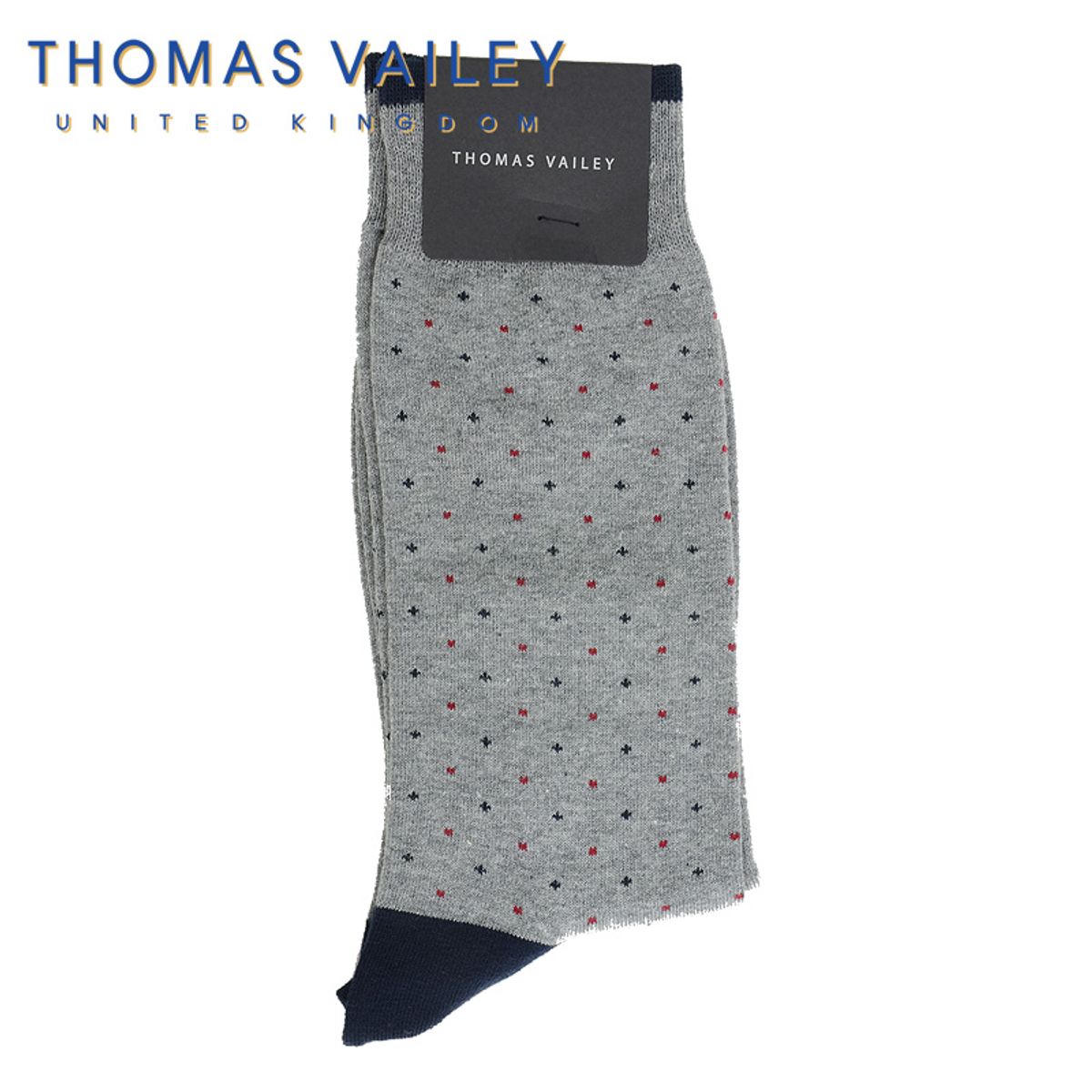 토마스 베일리(THOMAS VAILEY) [THOMAS VAILEY] 토마스베일리 신사양말 - 폴카도트 그레이
