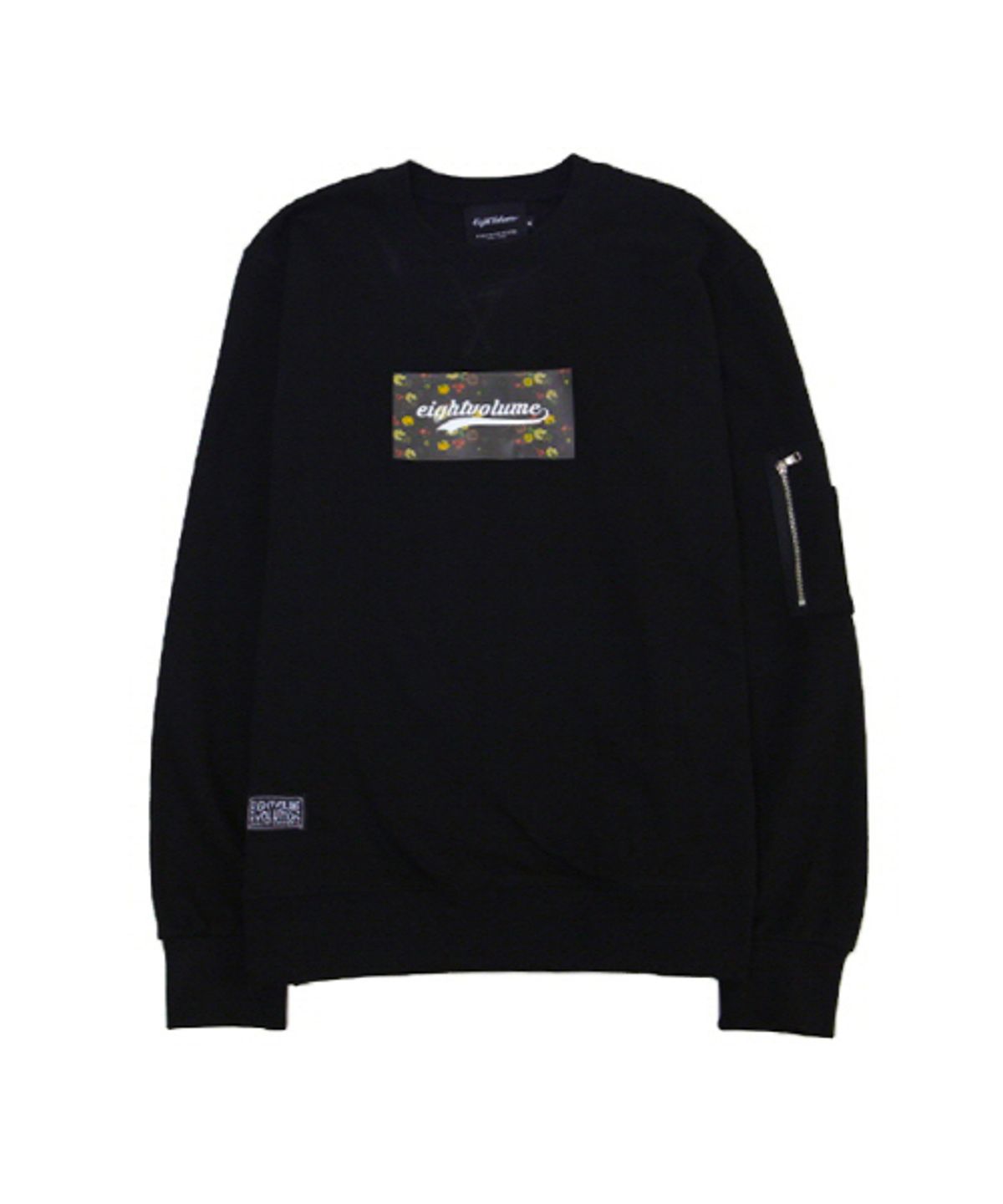에잇볼륨(EIGHTVOLUME) EV S.Flower Logo Crewneck (Black)