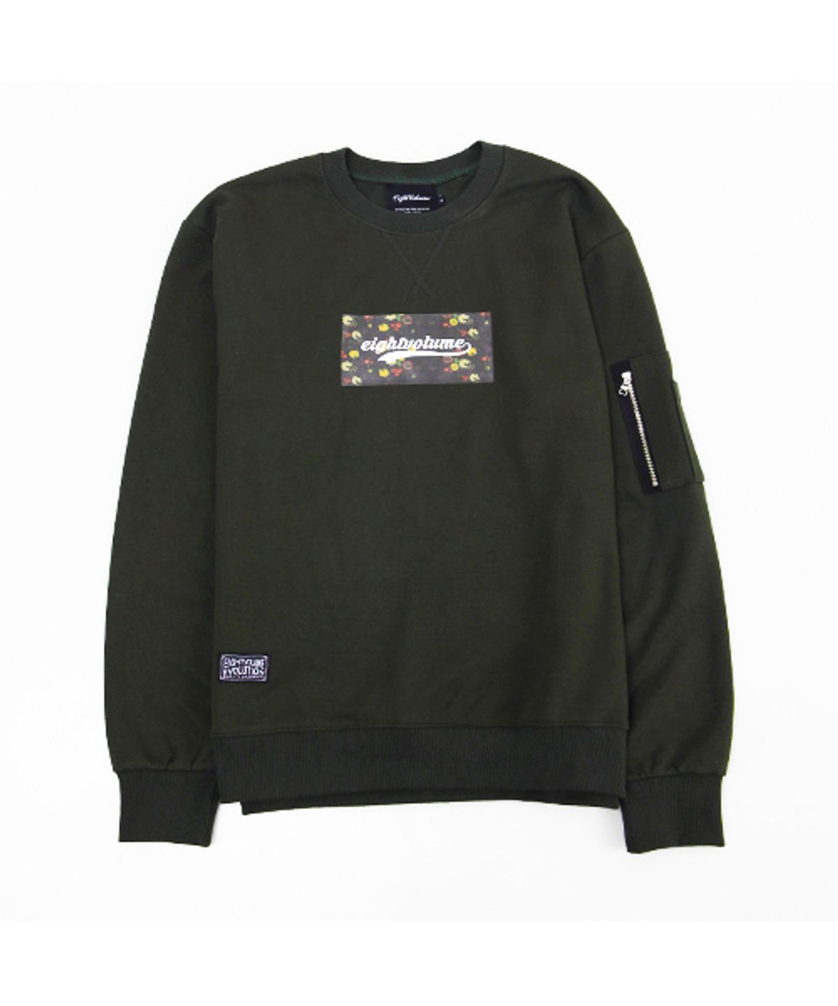 에잇볼륨(EIGHTVOLUME) EV S.Flower Logo Crewneck (Khaki)