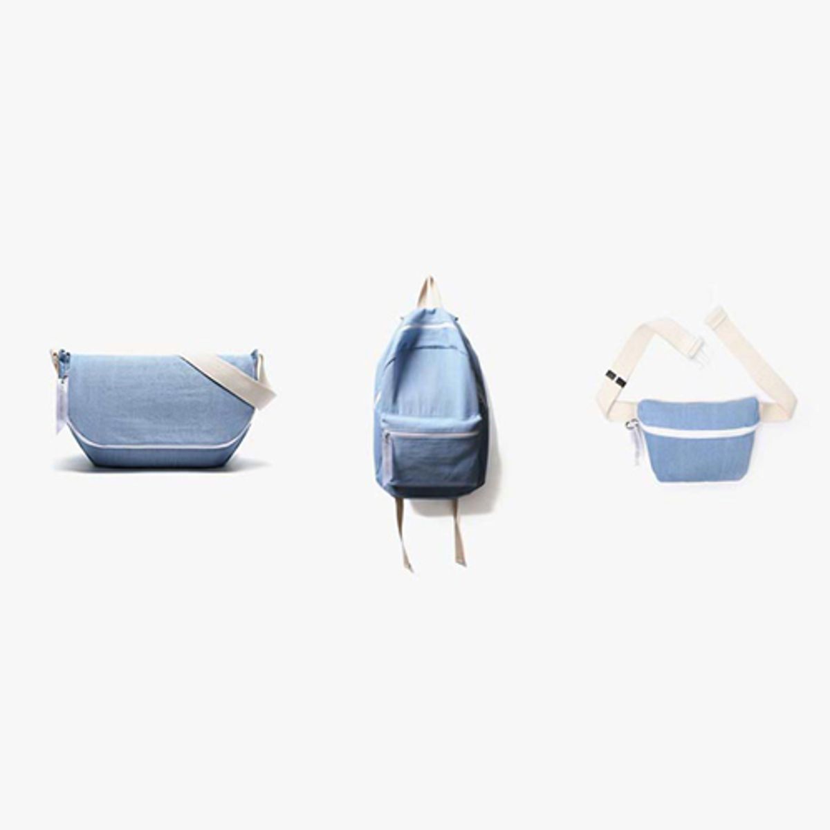 피스메이커(PIECE MAKER) ALICE CANVAS MESSENGER BAG (LIGHT BLUE)
