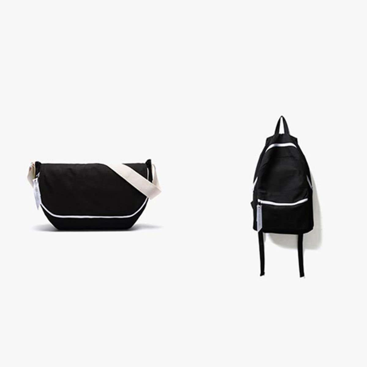 피스메이커(PIECE MAKER) ALICE CANVAS MESSENGER BAG (BLACK)