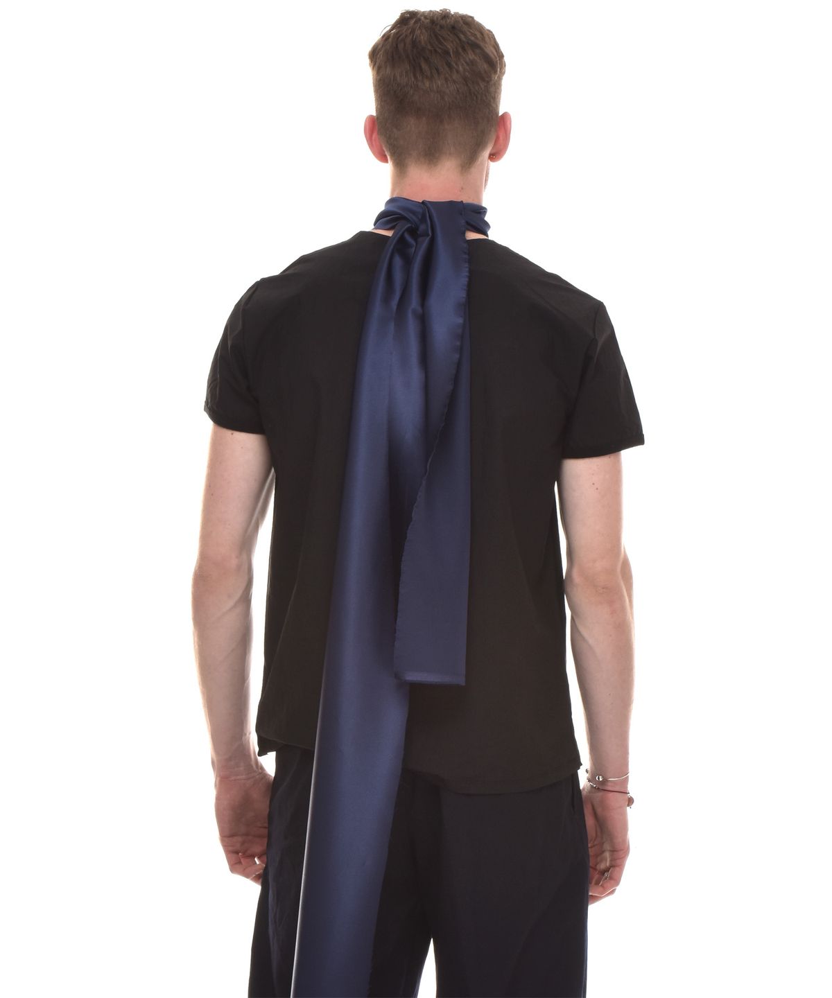 씨오엠이(COME) HONEY MOON EMBROIDERED COTTON AND COTTON-NYLON T-SHIRT (BLACK)