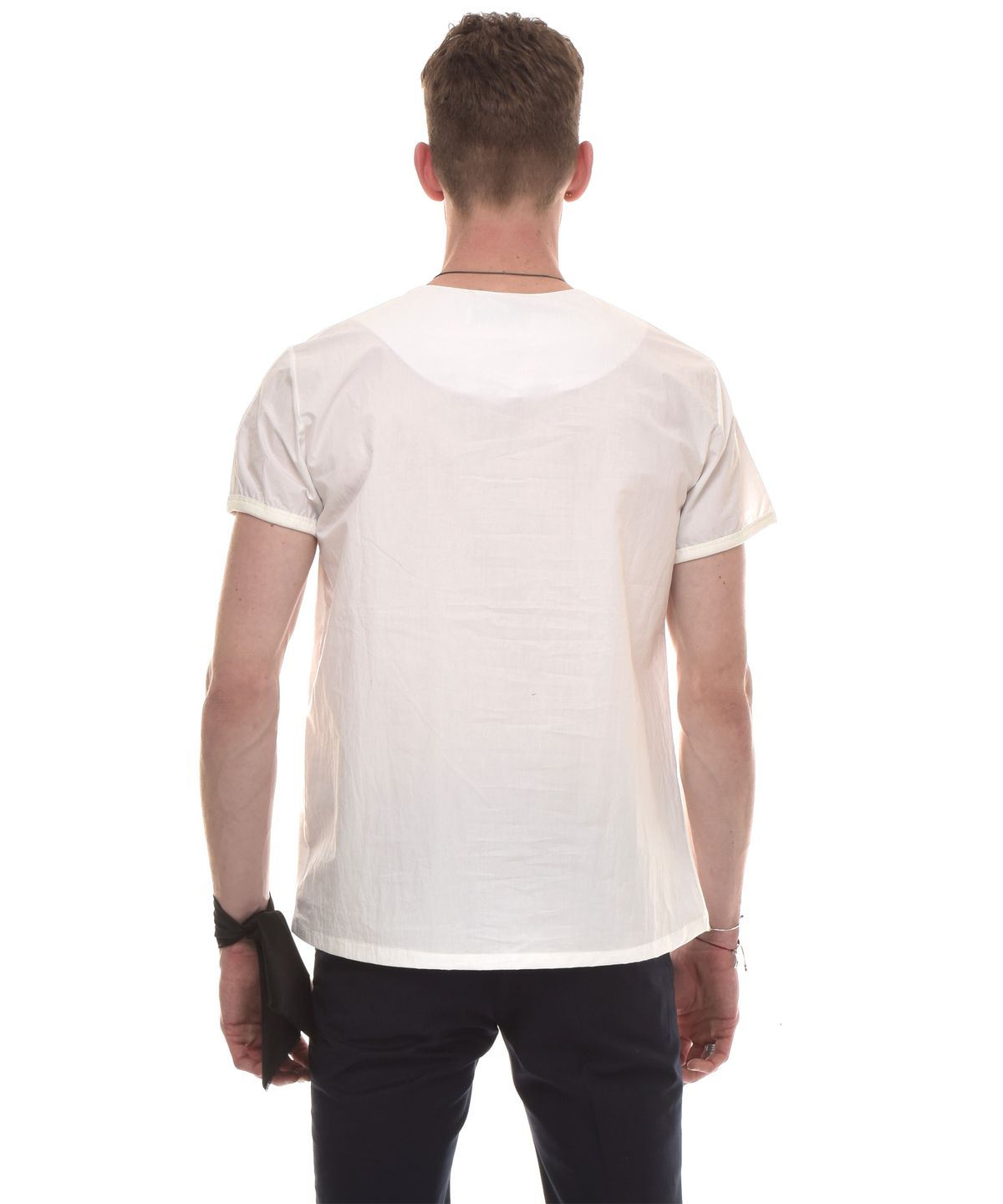 씨오엠이(COME) HONEY MOON EMBROIDERED COTTON AND COTTON-NYLON T-SHIRT (WHITE)