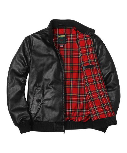 Supreme×Schott Leather Harrington Jacket Supreme Schott Leather Racer Jacket (FW25) Black Men's - FW25 - US