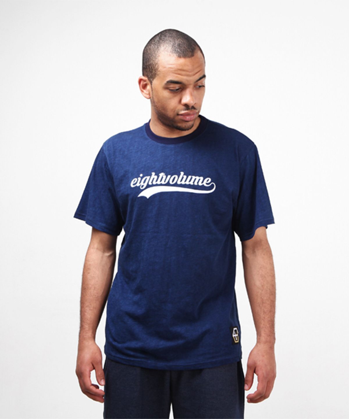 에잇볼륨(EIGHTVOLUME) EV Denim Logo Tee (Indigoblue)