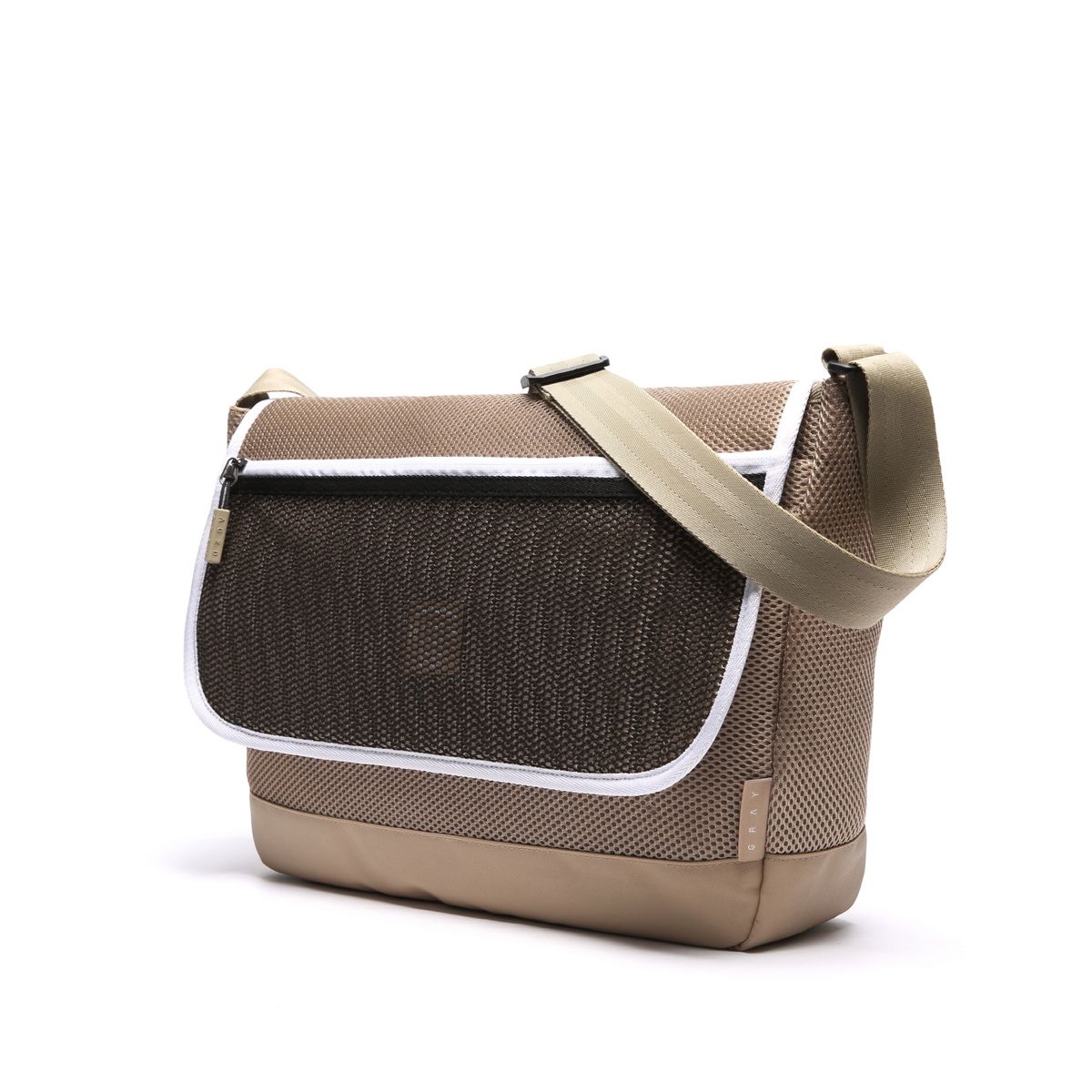 에이지 그레이(AGED GRAY) AT09FBE (Beige) mesh crossbag 메쉬크로스백 베이지
