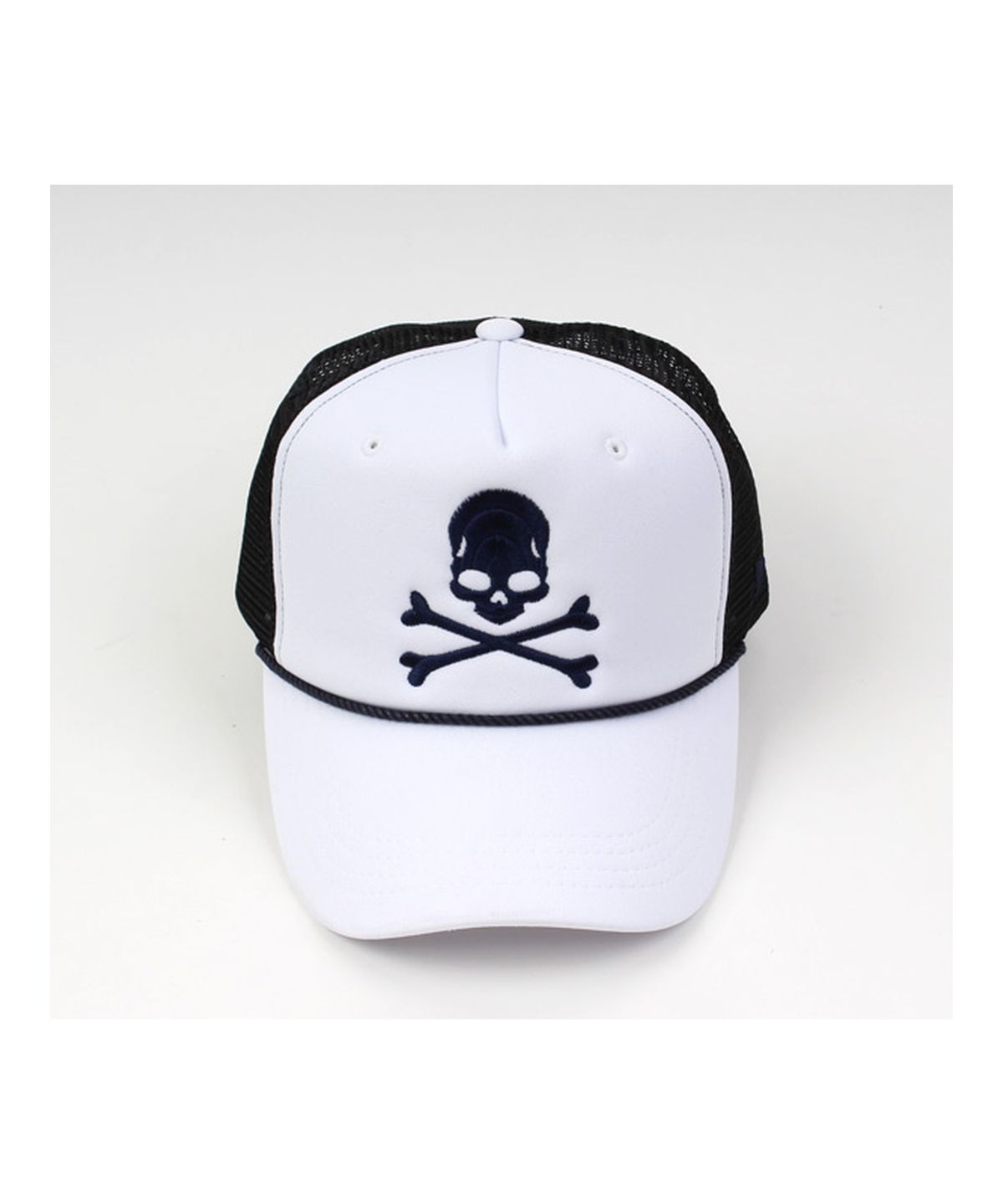 유니버셜 케미스트리(UNIVERSAL CHEMISTRY) Skull Rope Meshcap WH 유니버셜케미스트리×네이비팩토리랩 스컬매쉬캡
