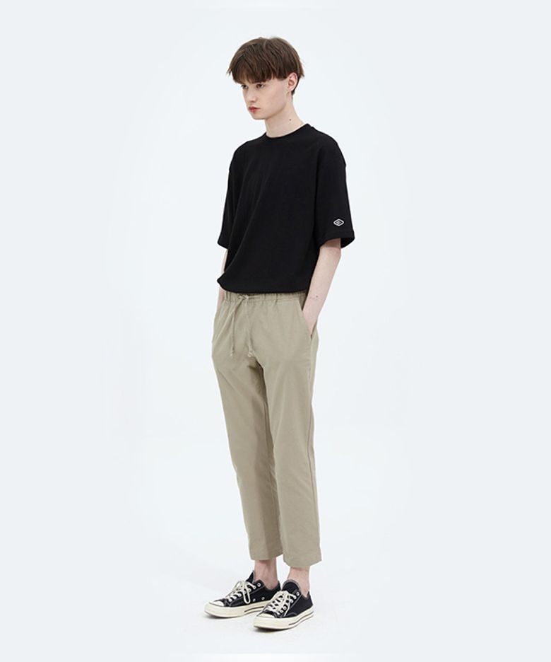 [2pack] 린넨 라이크 9부 밴딩 팬츠