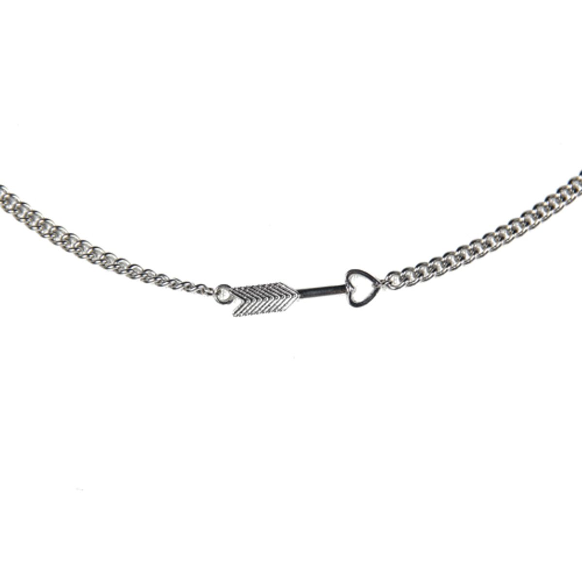 러쉬오프(RUSH OFF) [Surgical Steel] HeartArrow Point silver Chain Bracelet / 써지컬스틸 하트 화살표 포인트 실버 체인 팔찌.발찌