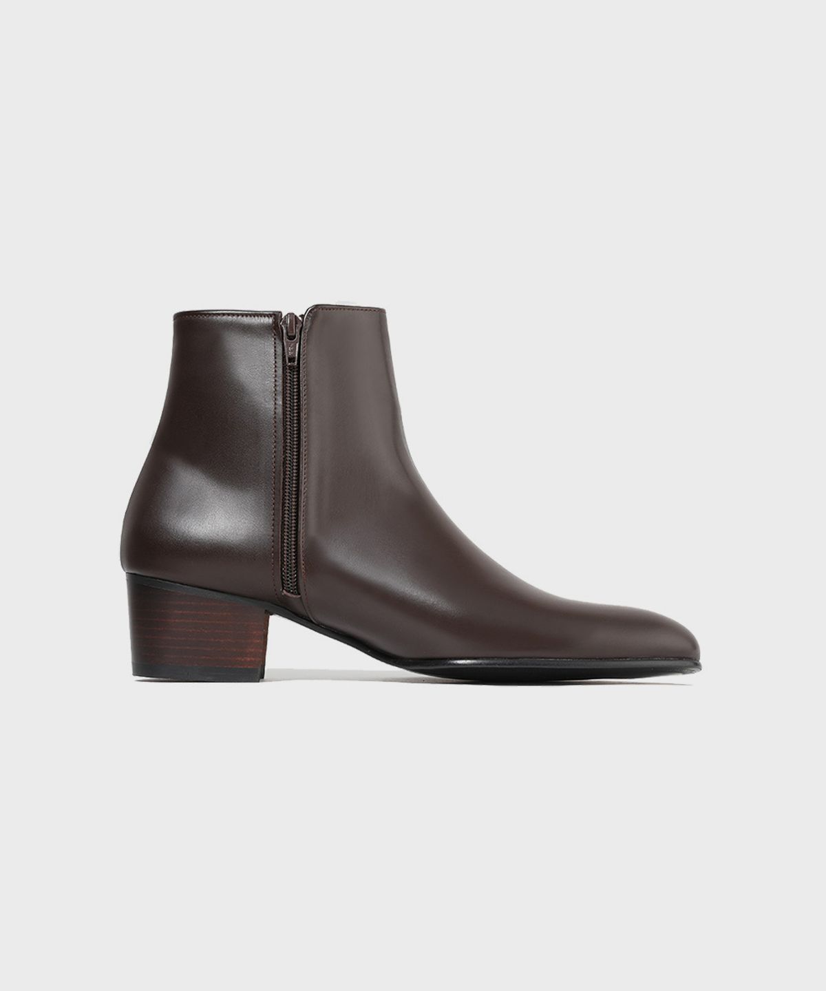 피렌체 아뜨리에(FIRENZE ATELIER) 4.7cm 카스타솔 미니멀 지퍼 앵클부츠 3335 [BROWN FG]