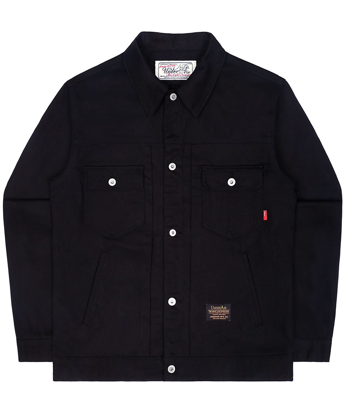 언더에어(UNDERAIR) 7S COTTON TRUCKER JACKET - BLACK