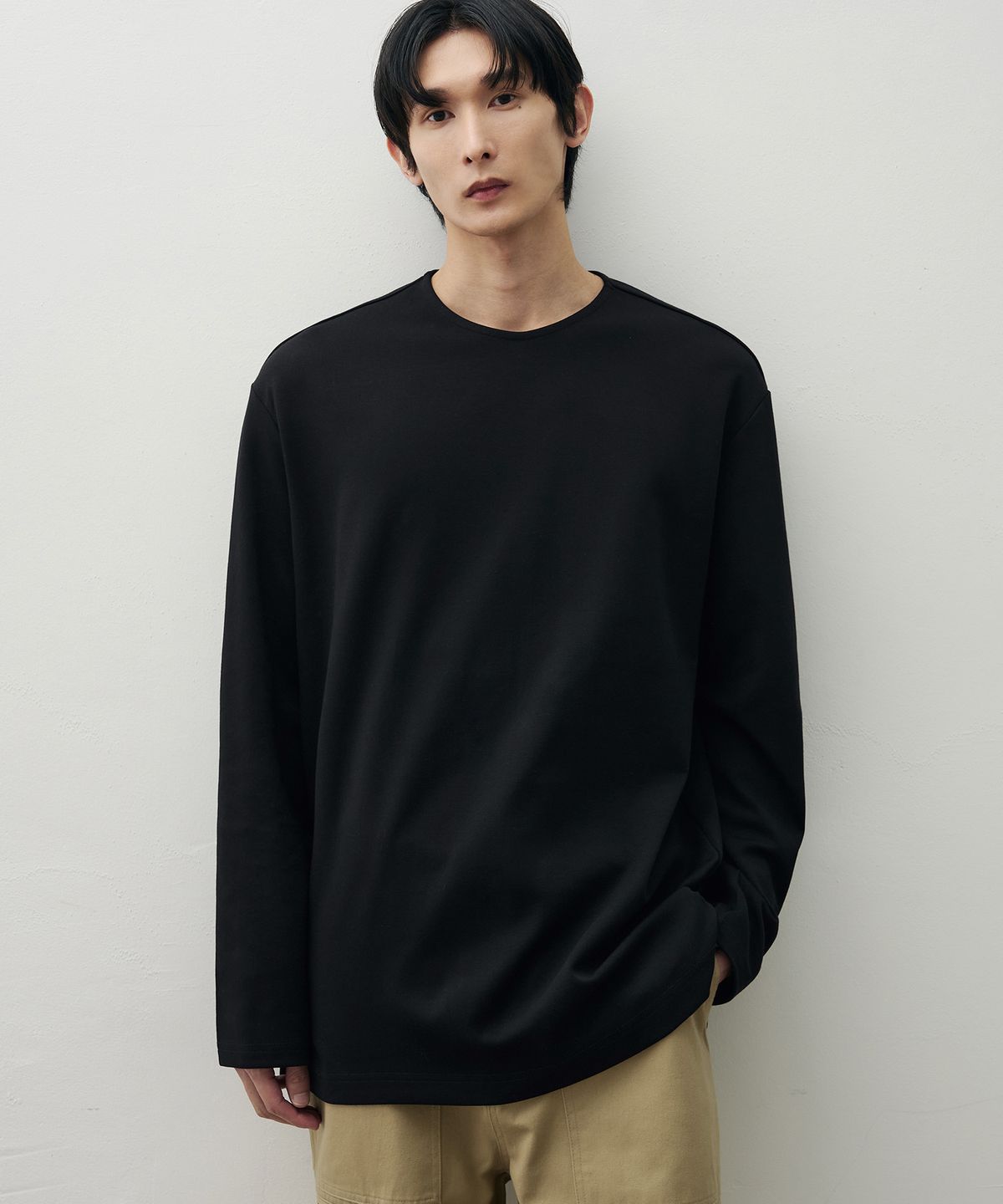 드로우핏(DRAW FIT) 릴렉스드 미니멀 라운드 티셔츠 [BLACK]