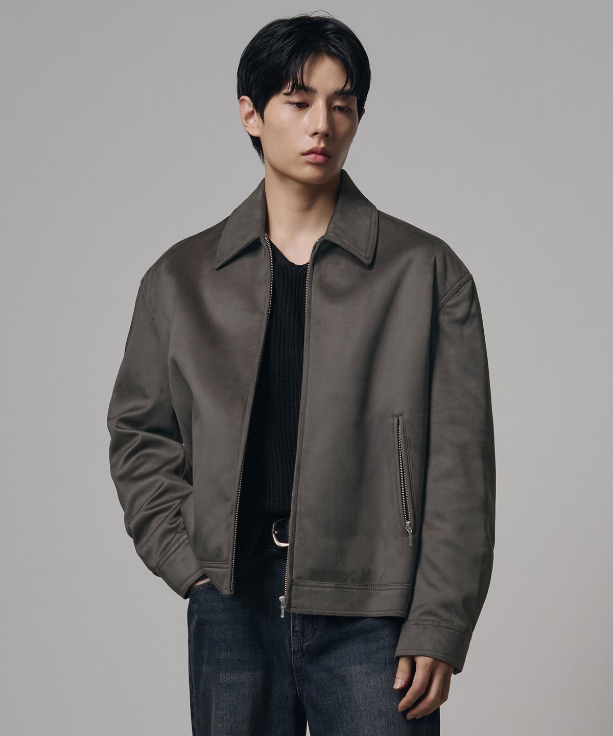 드로우핏(DRAW FIT) 리에디션 스웨이드 자켓 [GREY]
