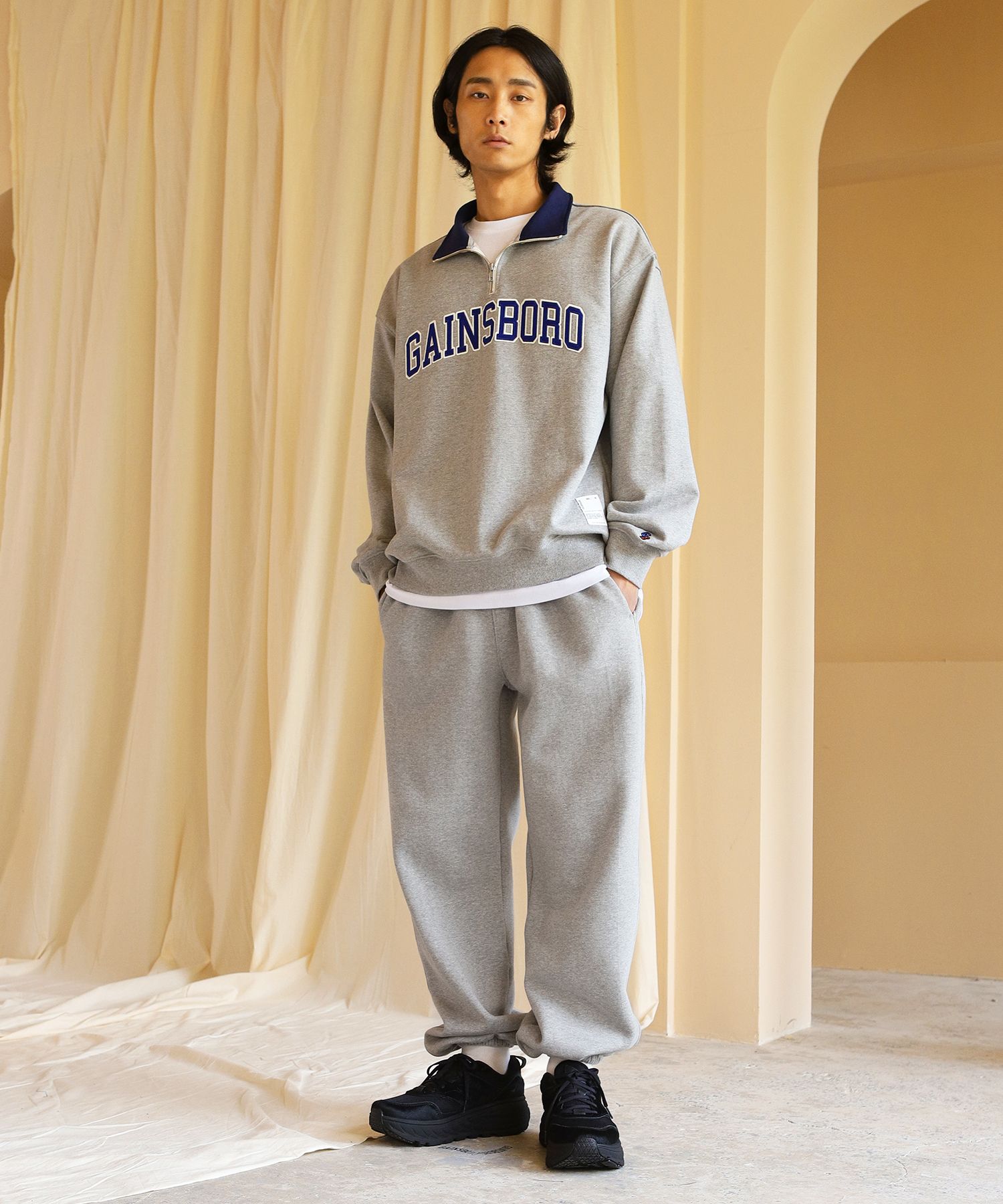 GAINSBORO☆ユニセックス☆LOGO PULLOVER HALF ZIP 全5色 Item GAINSBORO LOGO PULLOVER HALF ZIP PINK | GVG