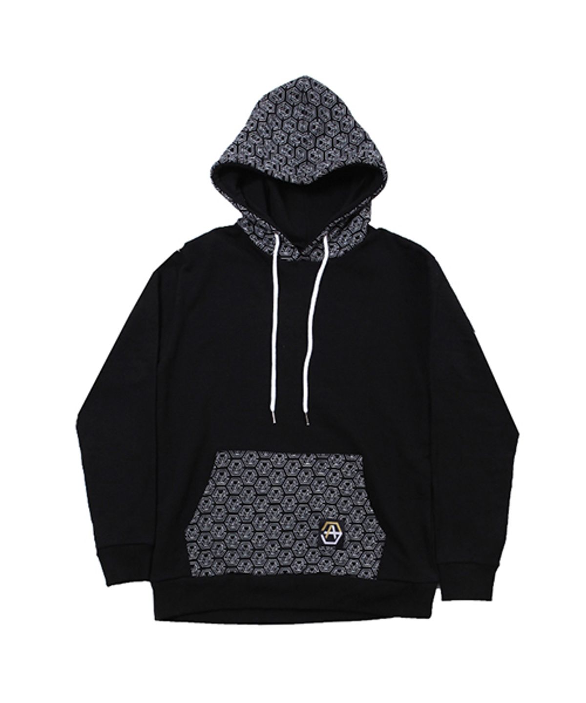 에잇볼륨(EIGHTVOLUME) EV Emblem Pattern Hood (Black)