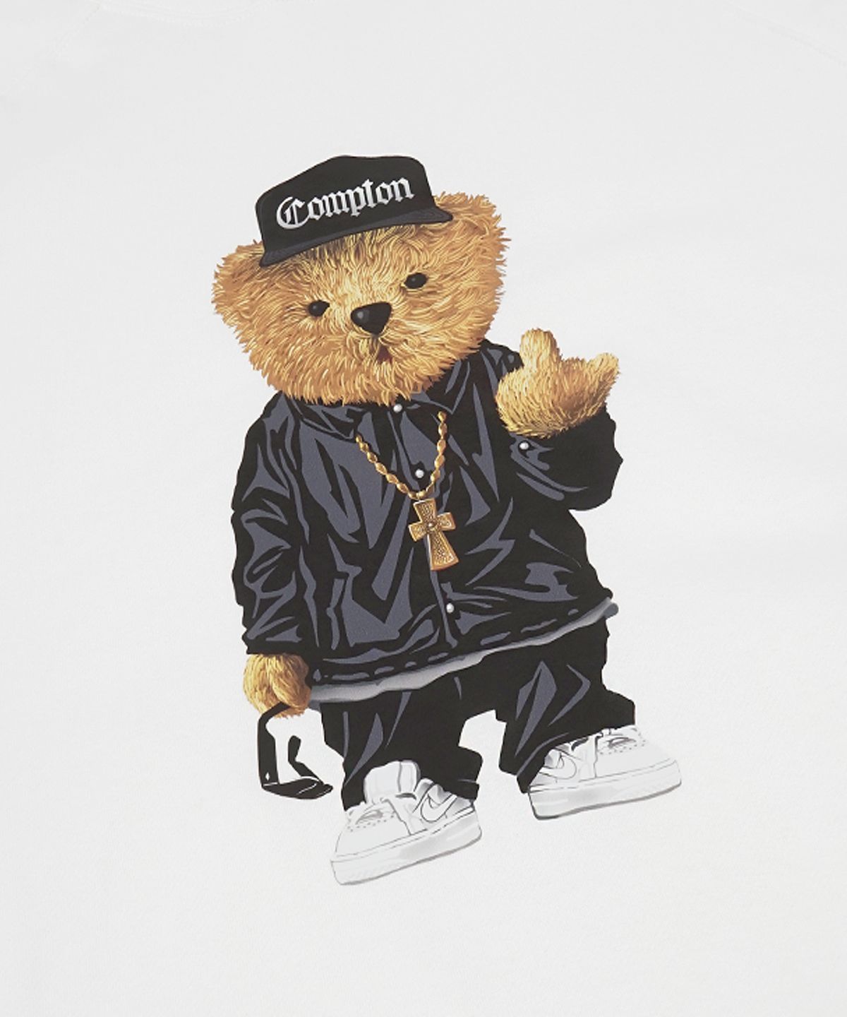 스티그마(STIGMA) COMPTON BEAR HOODIE WHITE